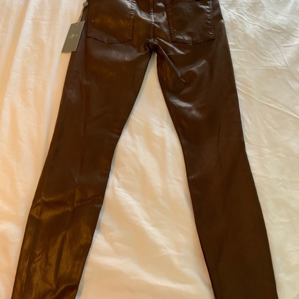 Brand new w tags Brown leather pants/jeans